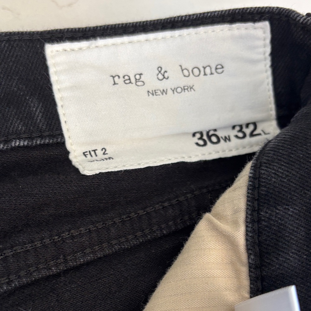 Rag and Bone Classic Black, Fit 2,Slim Fit. Size 36x30 not 32. - Picture 3 of 3